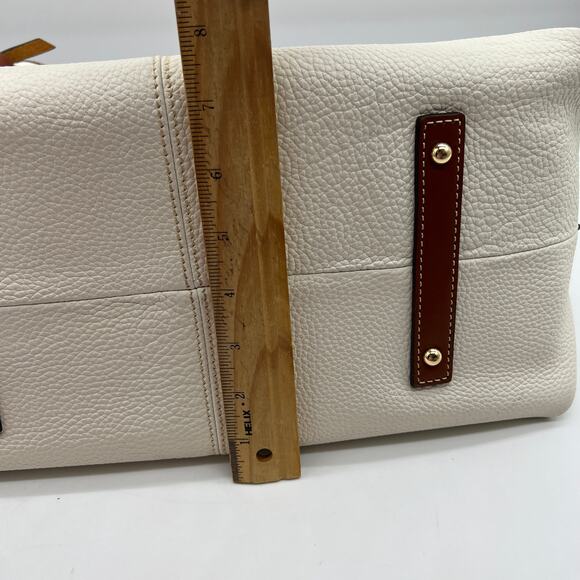 Dooney & Bourke Pebble Leather Maurizia Twist Strap Hobo White - Picture 7 of 16